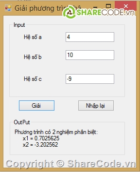 Giải,phương trình,C#,bậc 2,full code,đồ án